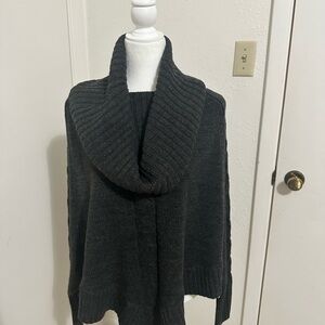 Francesca’s dark gray dolman sleeve cowl neck poncho NEW with TAGS size s/m